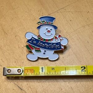 Snowman "I'm Appreciated" Pin/Brooch